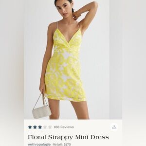 Yellow and White lace Anthropology Dress NWT